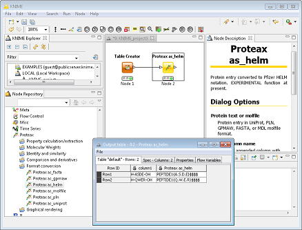 [Image: Proteax KNIME nodes screenshot.]